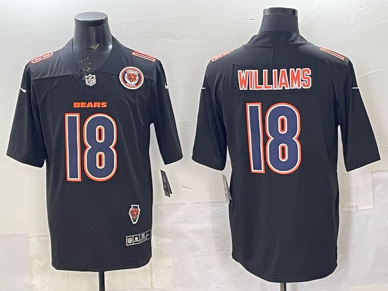 Men 2025 Nike Chicago Bears #18 Williams Black Limited NFL Jersey style 016